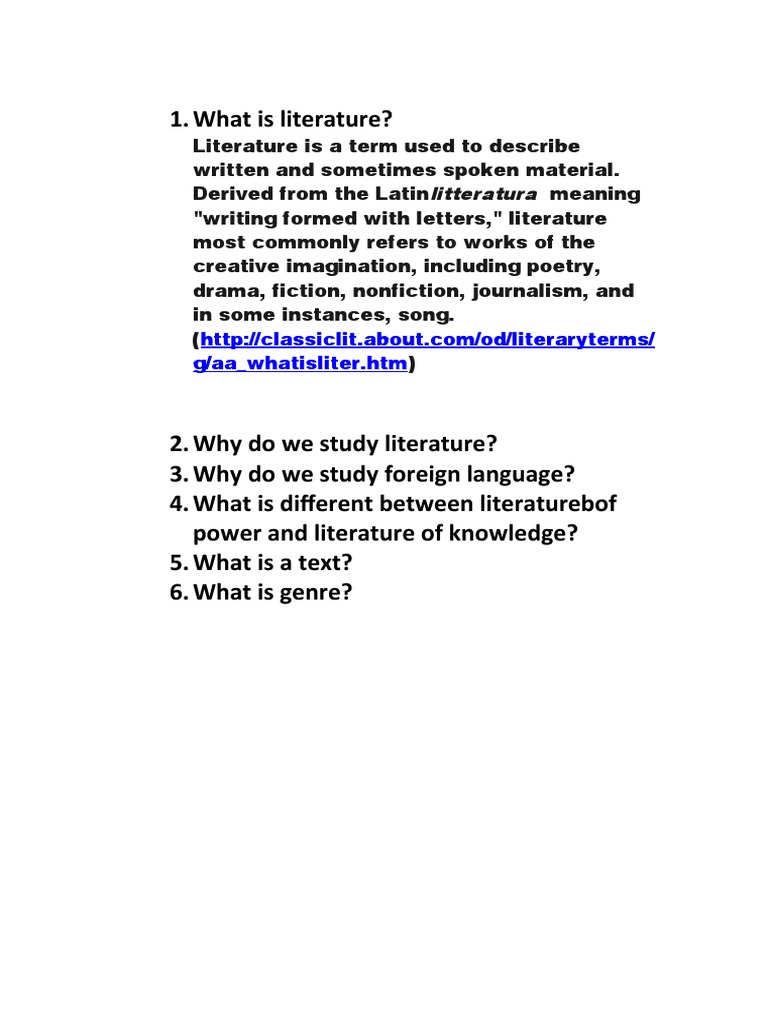 What Is Literature PDF