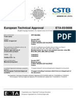 European Technical Approval ETA-03/0008: Centre Scientifique Et Technique Du Bâtiment