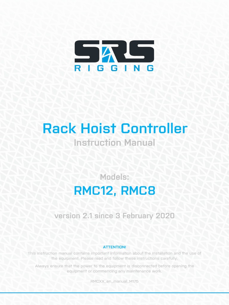 Rack Hoist Controller: RMC12, RMC8 | PDF | Switch | Power Supply