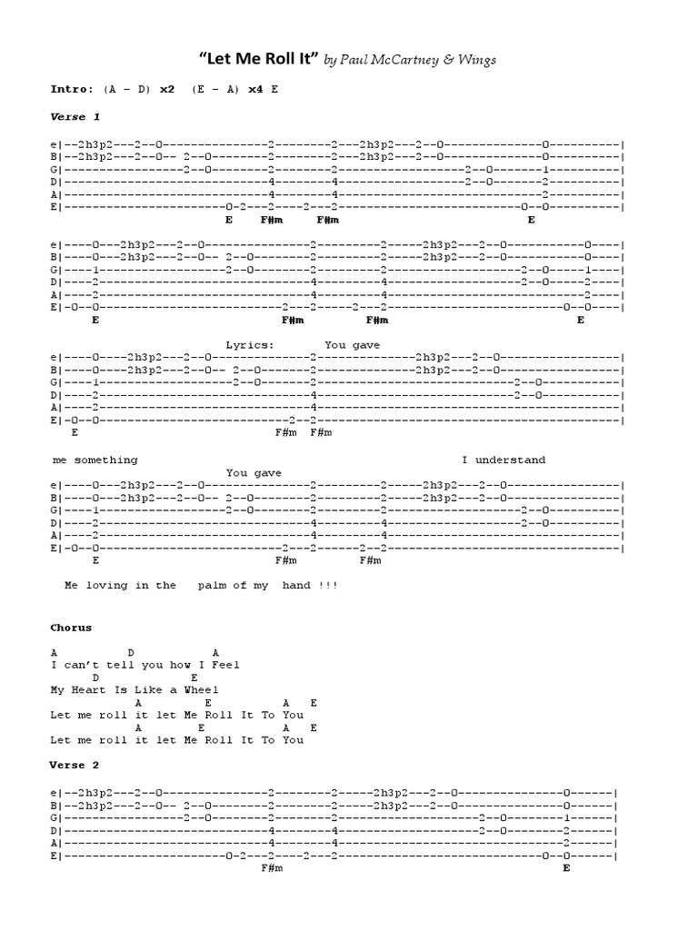 Paul McCartney & Wings "Let Me Roll It" & "Band & The Run" PDF