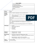 Course Outline: Programme Department