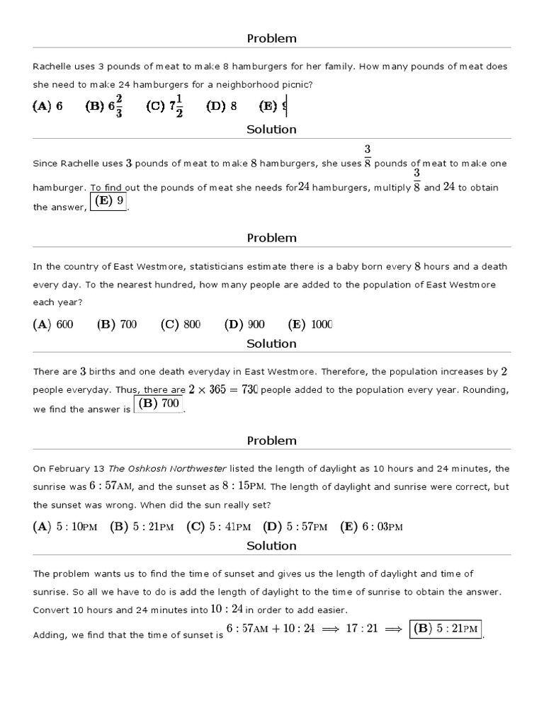 Amc 8 2012 Practice Questions PDF Area Circle