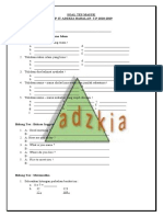Soal Tes Masuk SMP IT Adzkia Babalan TP 2018-2019
