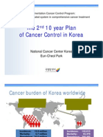 The 2nd 10 year Plan of Cancer Control in Korea