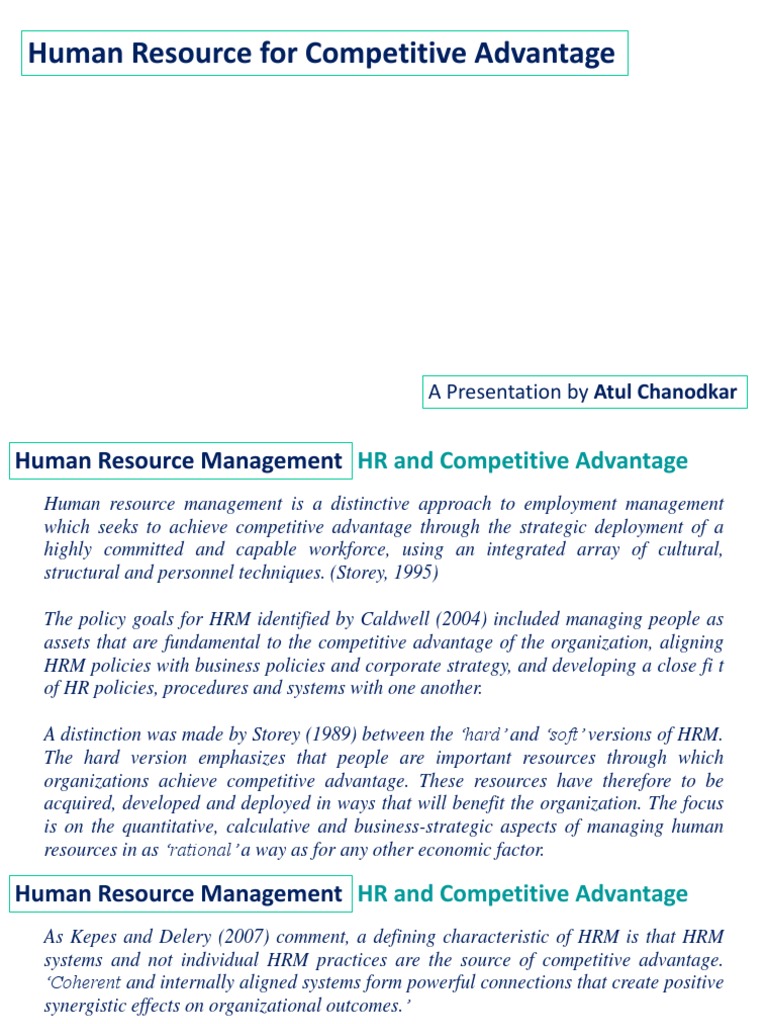 HR For Competitive Advantage | PDF | Human Resource Management | Human ...