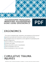 Housekeeper Management Ergonomics Training Handout