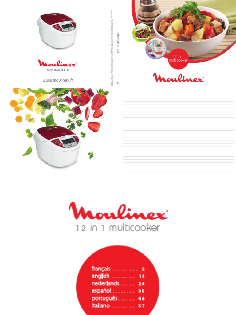 Livre Recette Moulinex Soup Co Pdf Divers Multicuiseur Traditionnel 12 en 1 MK705110 Moulinex Livre de Recettes  | PDF | Paprika | Légumes