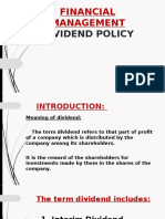 Financial Management: Dividend Policy