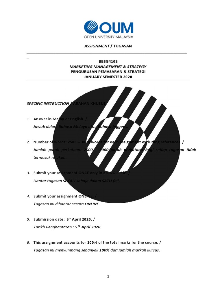 Assignment Tugasan Marketing Management Strategy Pdf