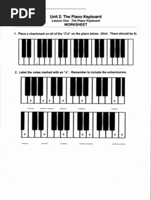 The Piano Keyboard-Worksheet