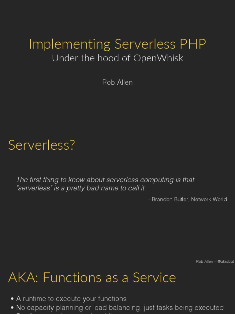 Serverless PHP with OpenWhisk Guide | PDF | Software Architecture ...