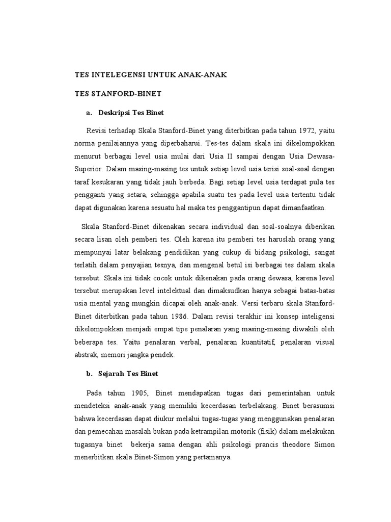 Makalah Tes Intelegensi Docx