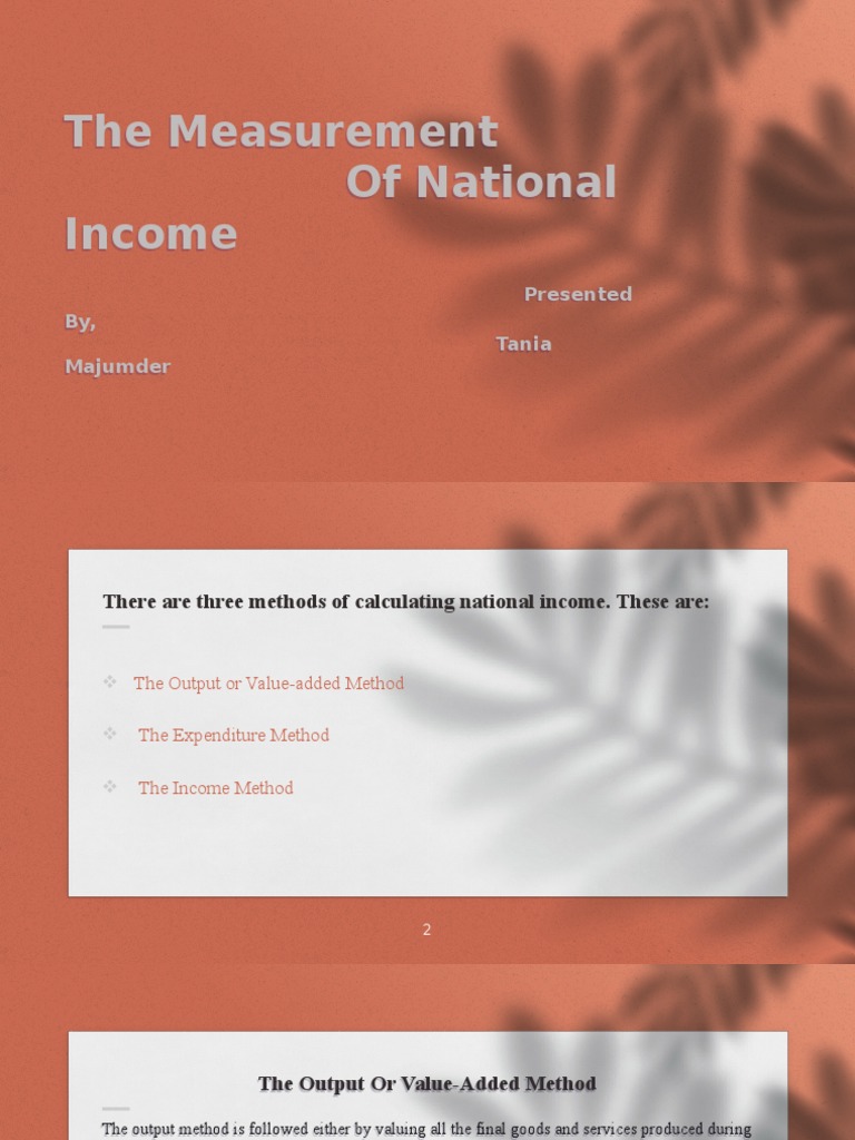 National Income Measurement Methods | PDF | Measures Of National Income ...