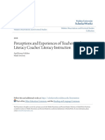 Perceptions and Experiences of Teachers and Literacy Coaches' Literacy Instruction PDF