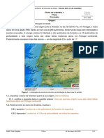 Correção de ficha de trabalho sobre sismos de Arraiolos e Lisboa