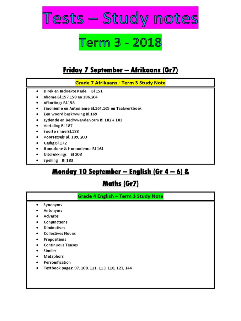 term 3 study notes 2018 pdf fraction mathematics heat transfer