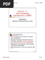 Java Database Connectivity (JDBC) : CSIE33000 NT KP I Ij Network Programming in Java