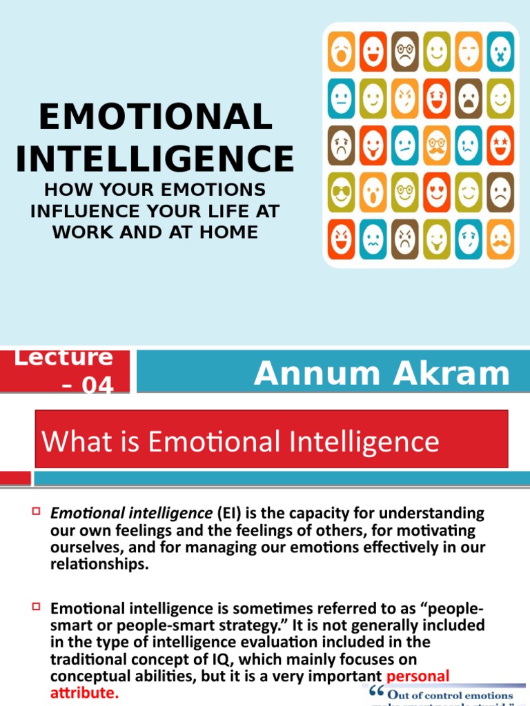 Understanding Emotional Intelligence | PDF | Self Awareness | Emotional ...
