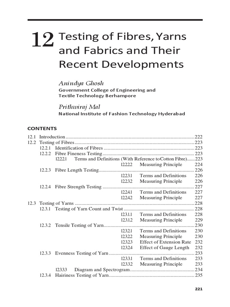 Chapter Testing PDF Download Free PDF Textiles Yarn