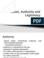 Power, Authority and Legitimacy