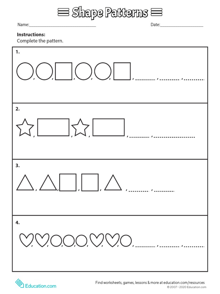 Complete The Pattern.: Instructions: 1 | PDF