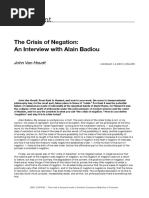 The Crises of Negation Interview With Alain Badiou PDF