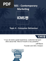 MKT601 Topic 4 - Consumer Behaviour