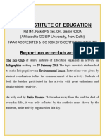 Army Institute of Education: Report On Eco-Club Activity