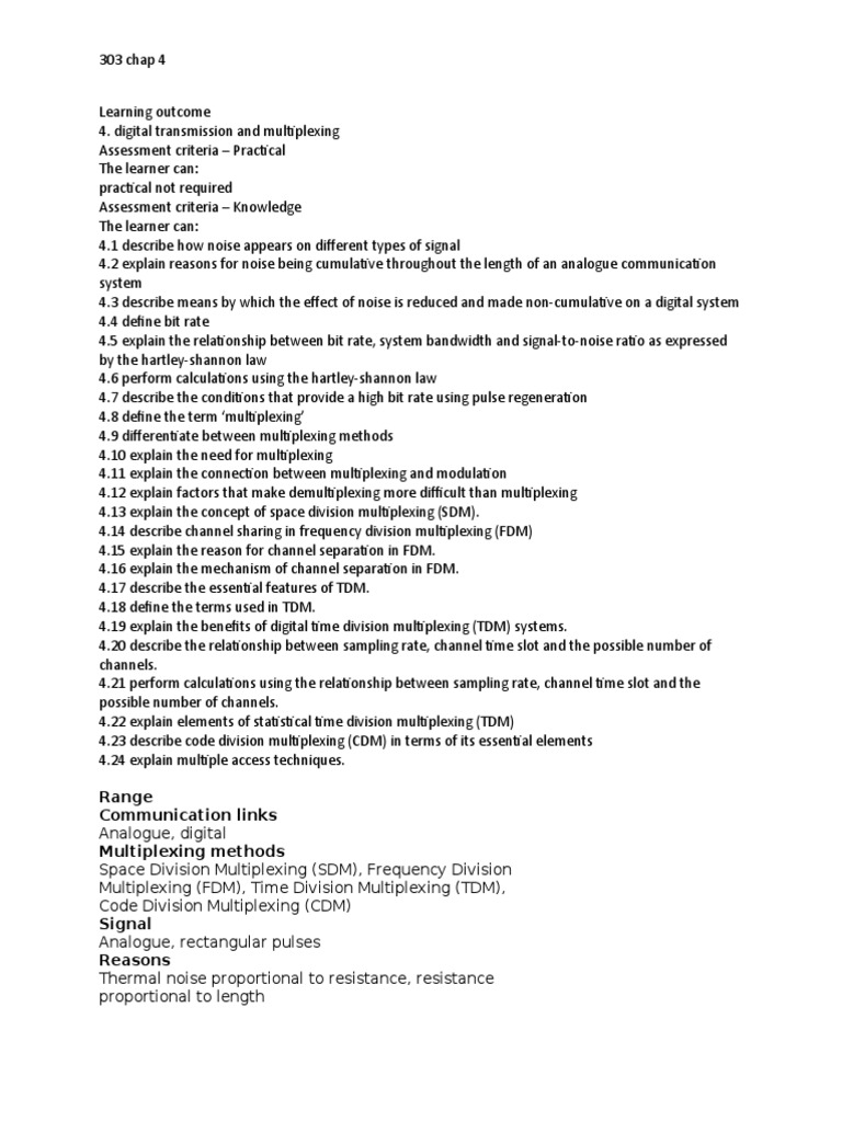 Noise in Digital Transmission Systems | PDF | Multiplexing | Signal To ...