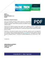 Carta de Presentacion Catalogo Globotech 2019