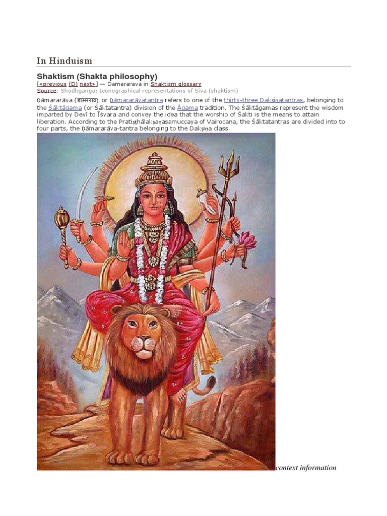 In Hinduism Shaktism (Shakta Philosophy) PDF