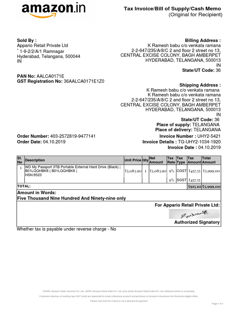 Hard Discinvoice | PDF | Invoice | Value Added Tax
