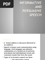 Informative and Persuasive Speech