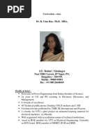 Curriculum - Vitae: Dr. K. Uma Rao, PH.D, MBA