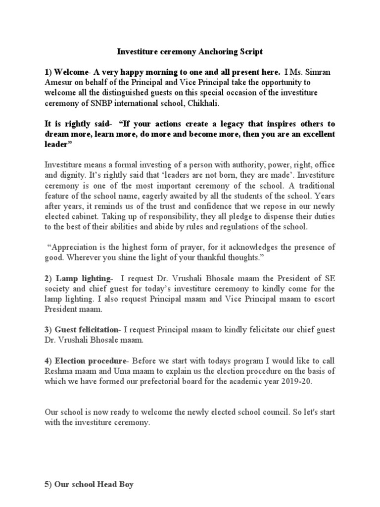 Investiture Script 11 8 2019