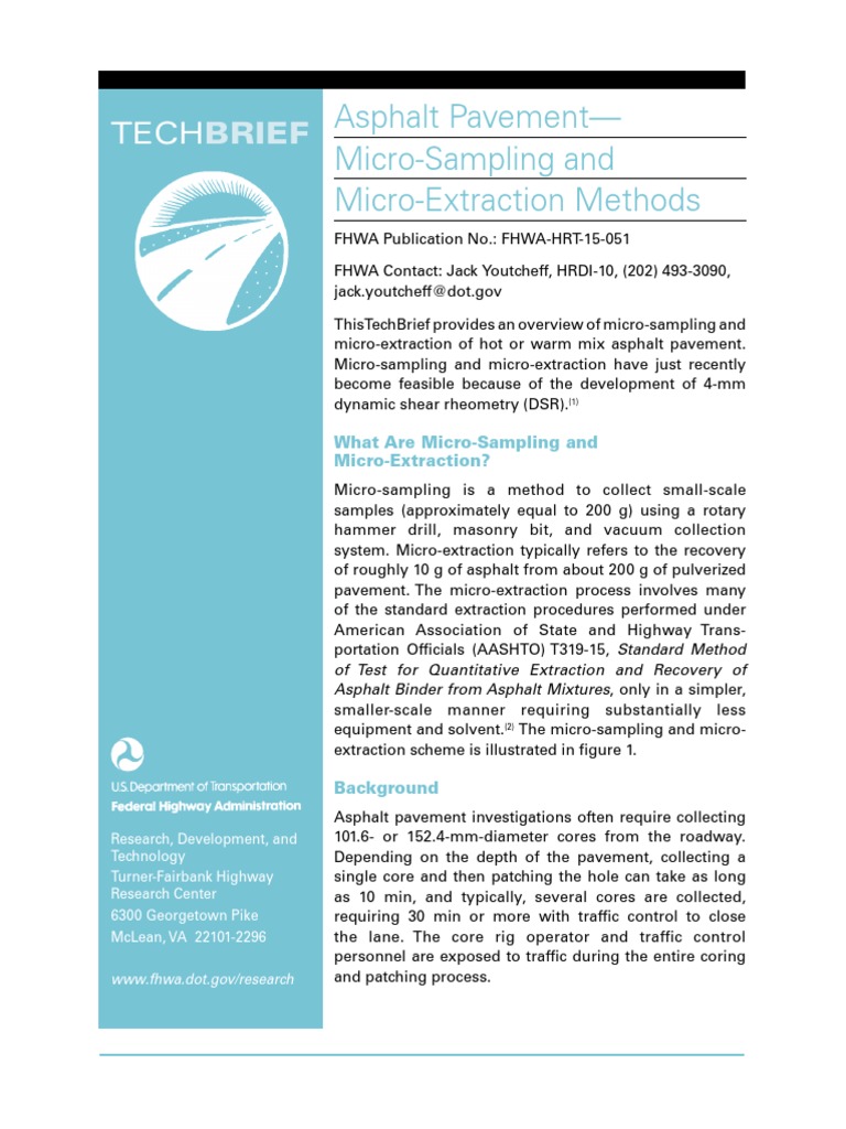 Asphalt Pavement - Micro-Sampling and Micro-Extraction Methods | PDF ...