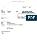Certification Examination Application: Customer File Copy Keep For Your Records