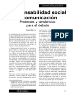 Bedoya, Alberto. Responsabilidad Social y Comunicación