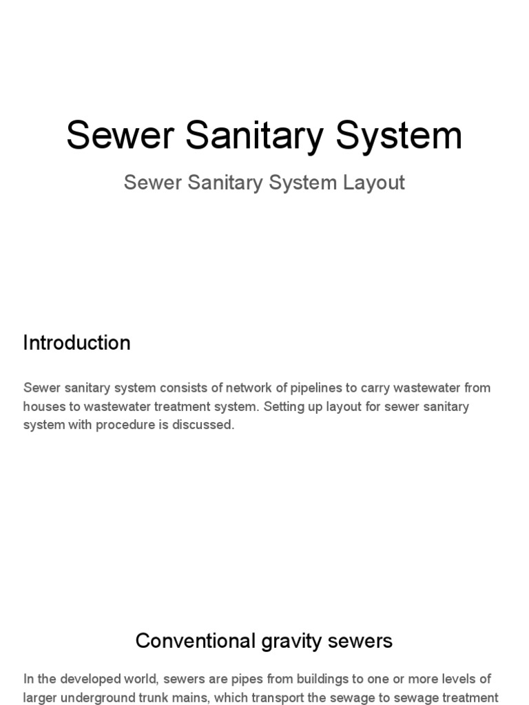 Sewer Sanitary System Overview | PDF | Sanitary Sewer | Water Treatment