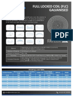 Full Locked Coil (FLC) Galvanised: Breaking Load Table