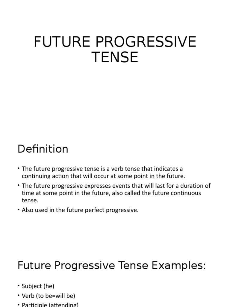 Future Progressive Tense | PDF