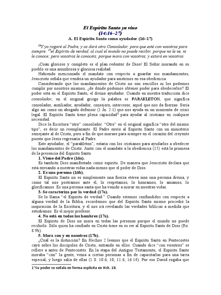 El Consolador: El Espíritu Santo en Nosotros | PDF | espíritu Santo ...
