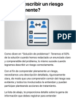 ¿Cómo Describir Un Riesgo Correctamente?