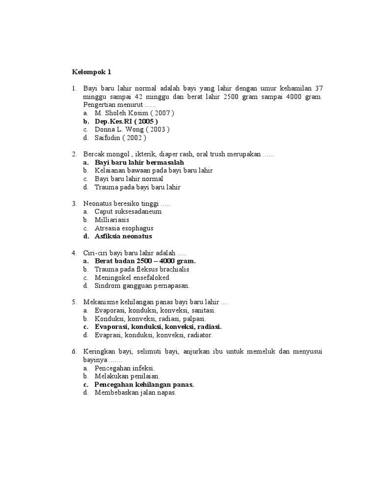 SOAL Neonatus Bu YULI  PDF