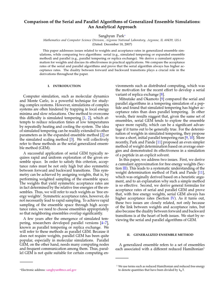 Serial vs Parallel Algorithms in GEM | PDF | Monte Carlo Method ...