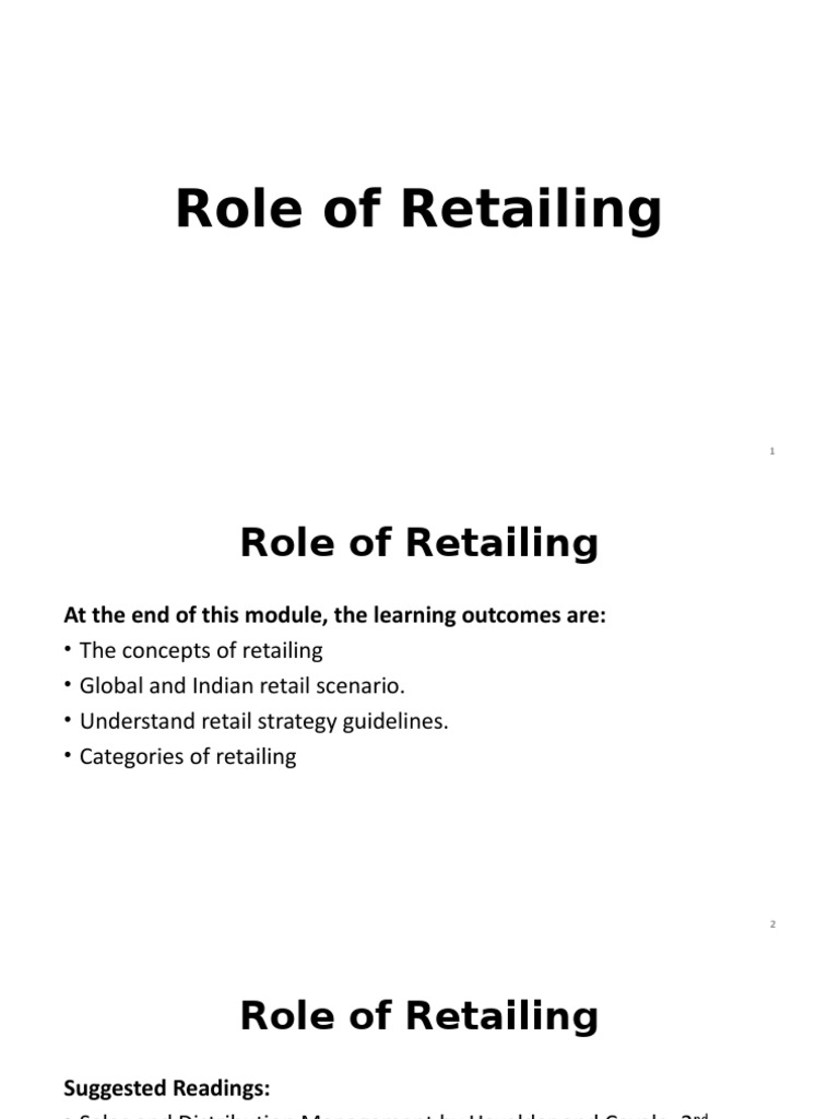 Understanding the Role of Retailing | PDF | Retail | Franchising