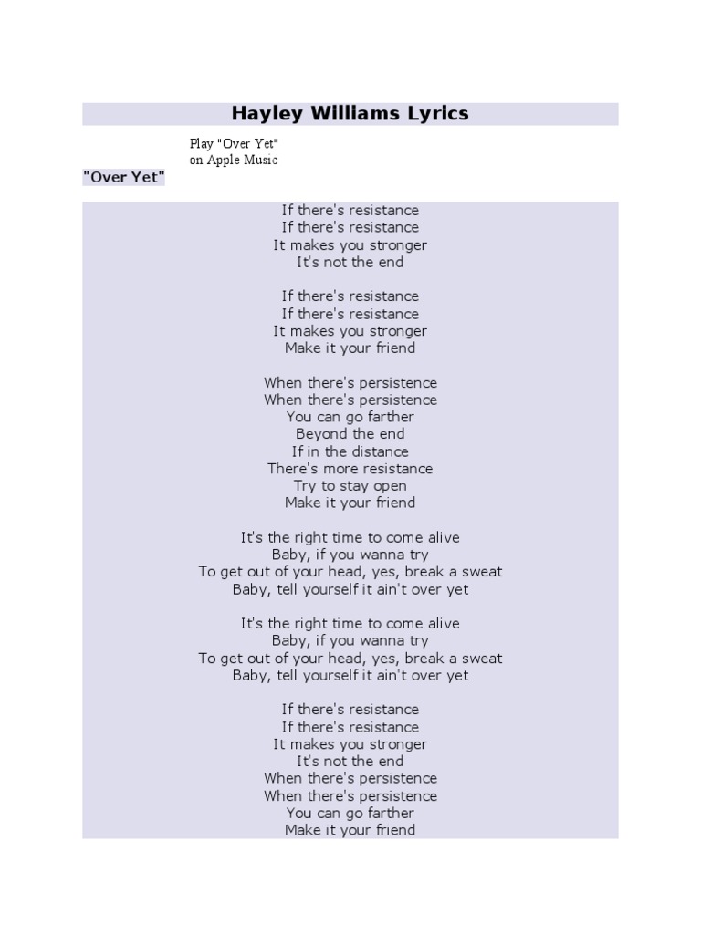 my friend lyrics hayley williams