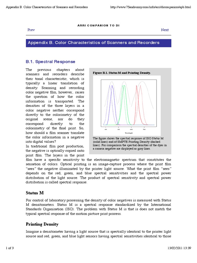 11 Appendix B. Color Characteristics of Scanners and Recorders | PDF ...