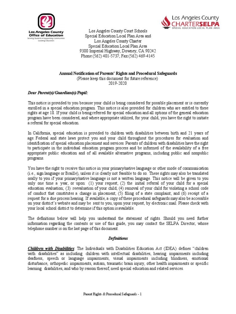 Parent Rights in Special Education | PDF | Individualized Education ...