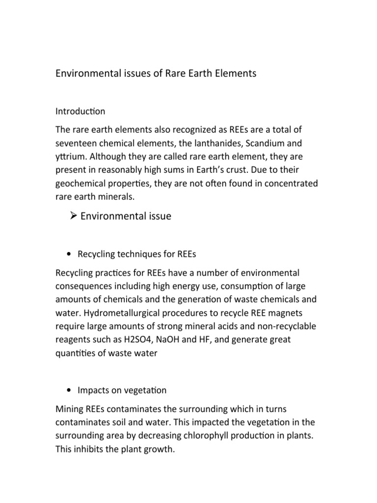 Rare Earth Metal Effects | PDF | Atoms | Chemical Elements